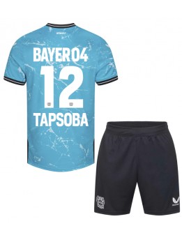 Bayer Leverkusen Edmond Tapsoba #12 Ausweichtrikot für Kinder 2023-24 Kurzarm (+ Kurze Hosen)